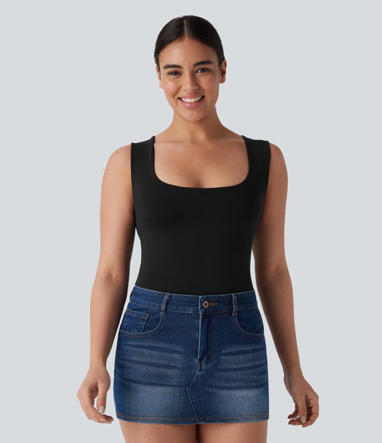 Top lounge 2 en 1 sans coutures, U chou, sans manches