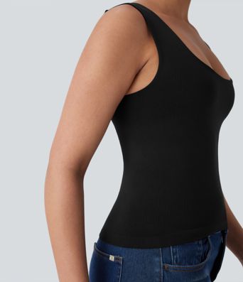 Top lounge 2 en 1 sans coutures, U chou, sans manches