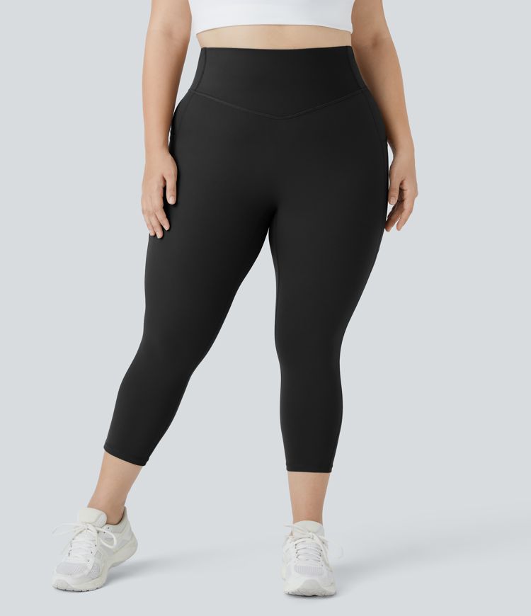 Halara UltraSculpt™ High Waisted Side Pocket Plus Size Shaping Training Capri Leggings