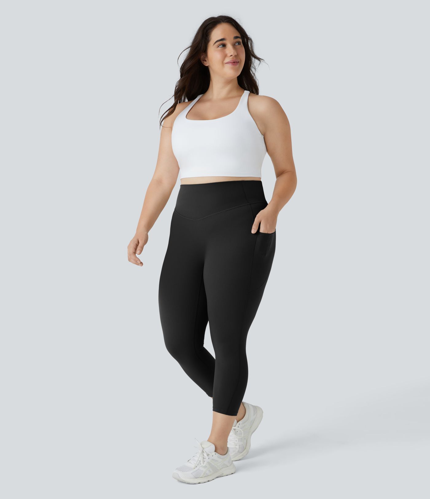 Halara UltraSculpt™ High Waisted Pocket Plus Size Shaping Training Capri Leggings Halara UltraSculpt™ High Waisted Pocket Plus Size Shaping Training Capri Leggings