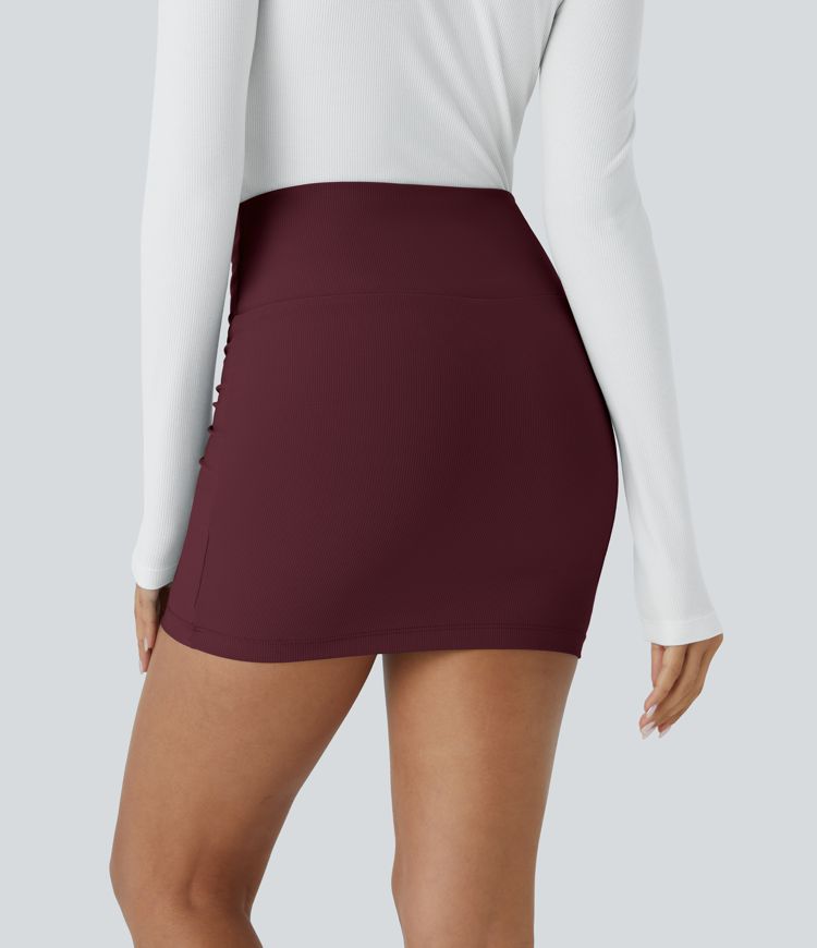 Patitoff™ Flow Pet Hair Resistant High Waisted Tummy Control Butt Lifting 2-in-1 Bodycon Mini Casual Skirt