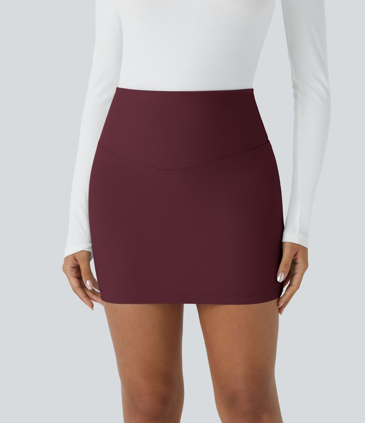Patitoff™ Flow Pet Hair Resistant High Waisted Tummy Control Butt Lifting 2-in-1 Bodycon Mini Casual Skirt