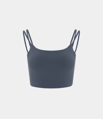 Kratek Joga Top z Dvojnimi Naramnicami