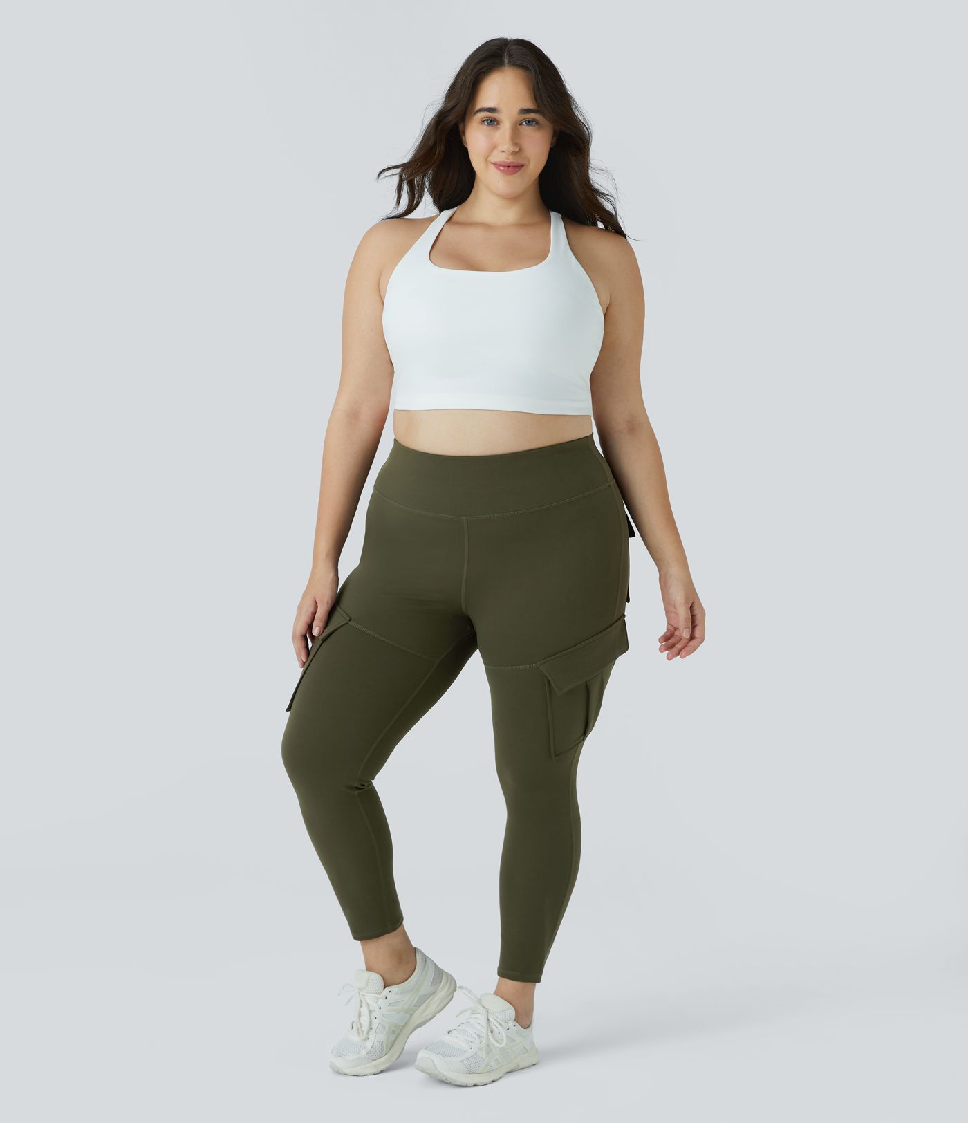 DayStretch High Waisted Cargo Pocket Skinny Yoga Plus Size 7/8 Leggings