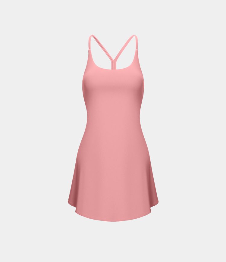 Softlyzero™ Airy, rückenfreies, ausgeschnittenes 2-in-1-Mini-Aktivitätskleid mit Cool Touch-Tasche