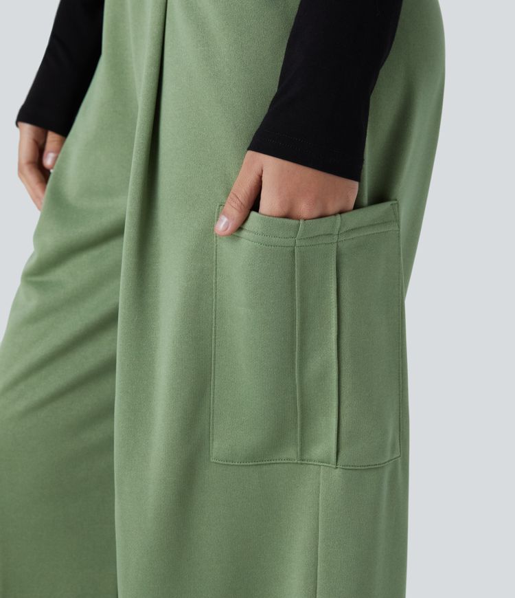 Mid-High Waist Multi-Pocket Casual Cargo Pants