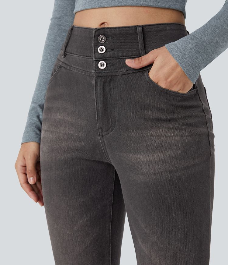 Halara Flex™ High Waisted Zipper Pockets Casual Skinny Jeans Halara Flex™ High Waisted Zipper Pockets Casual Skinny Jeans