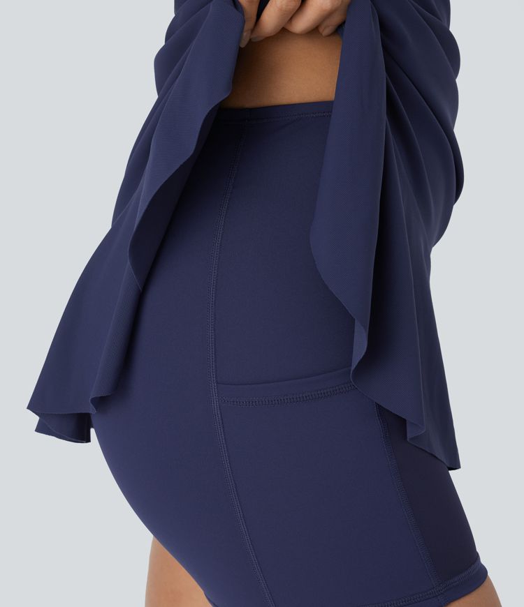 Collar Zipper 2-Piece Pocket Cool Touch Mini Golf Active Dress-Golf Tee Pocket