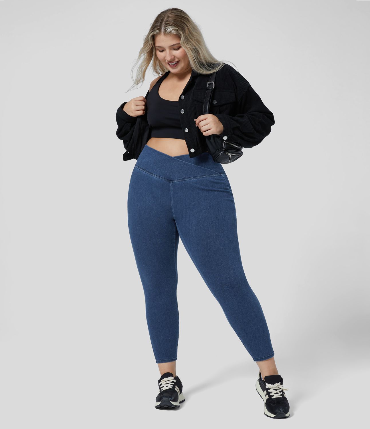 INKD - Jean Airflex Skinny Fit Para Mujer, Talla Media, Mezcla De Algodón | Ligero | Tejido Elástico | Estilo Clásico Con 5 Bolsillos, Super Negro, 2