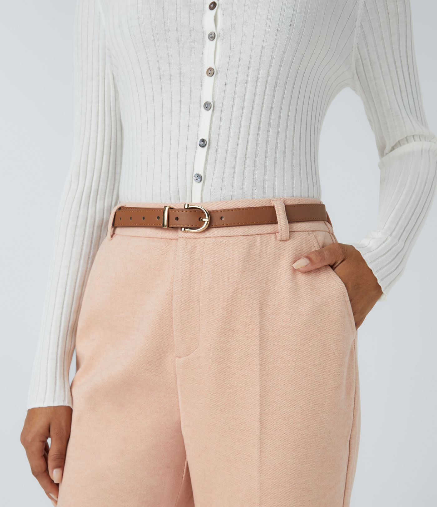 Δερμάτινη Ζώνη PU με Πόρπη Πέταλο