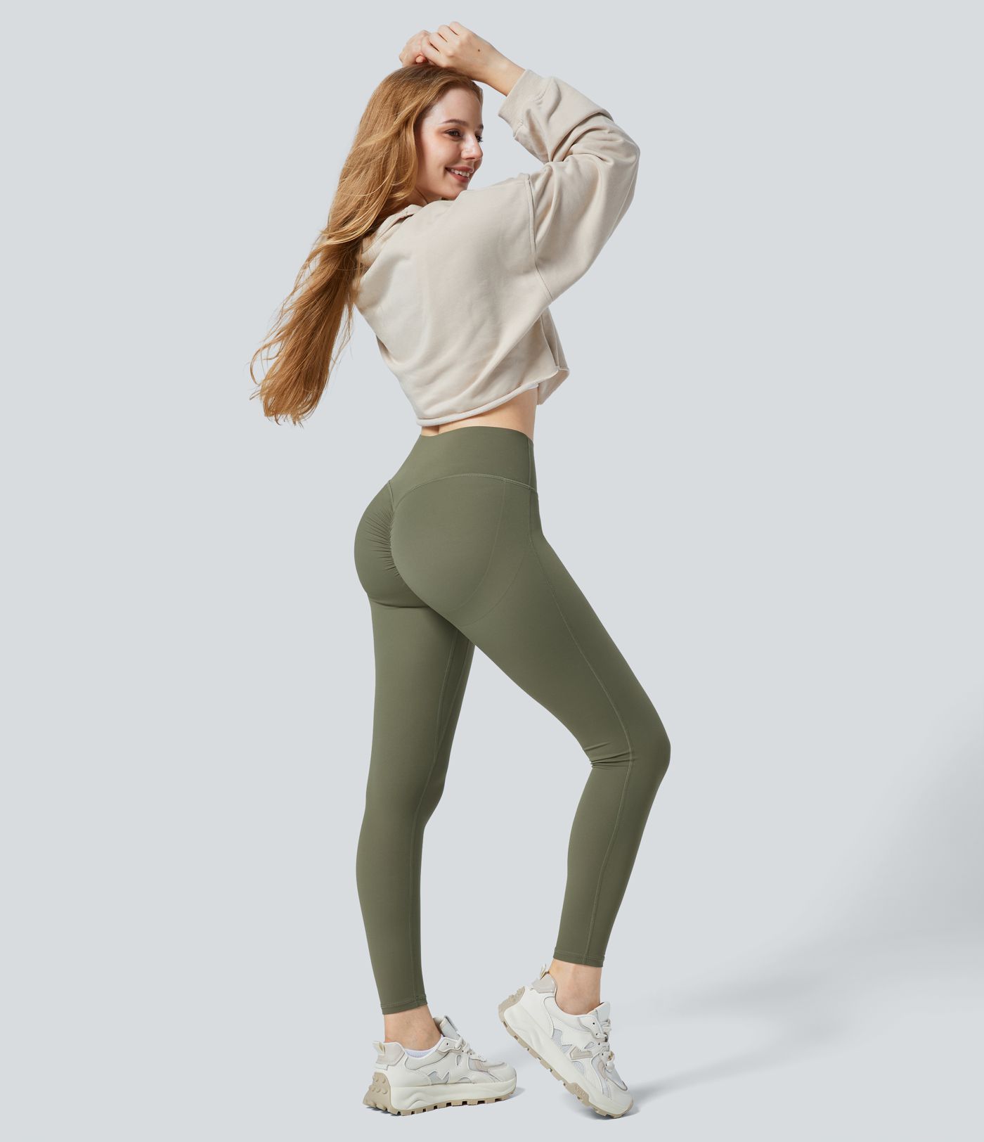Halara UltraSculpt™ High Waisted Ruched Tummy Control Butt Lifting Yoga 7/8 Leggings