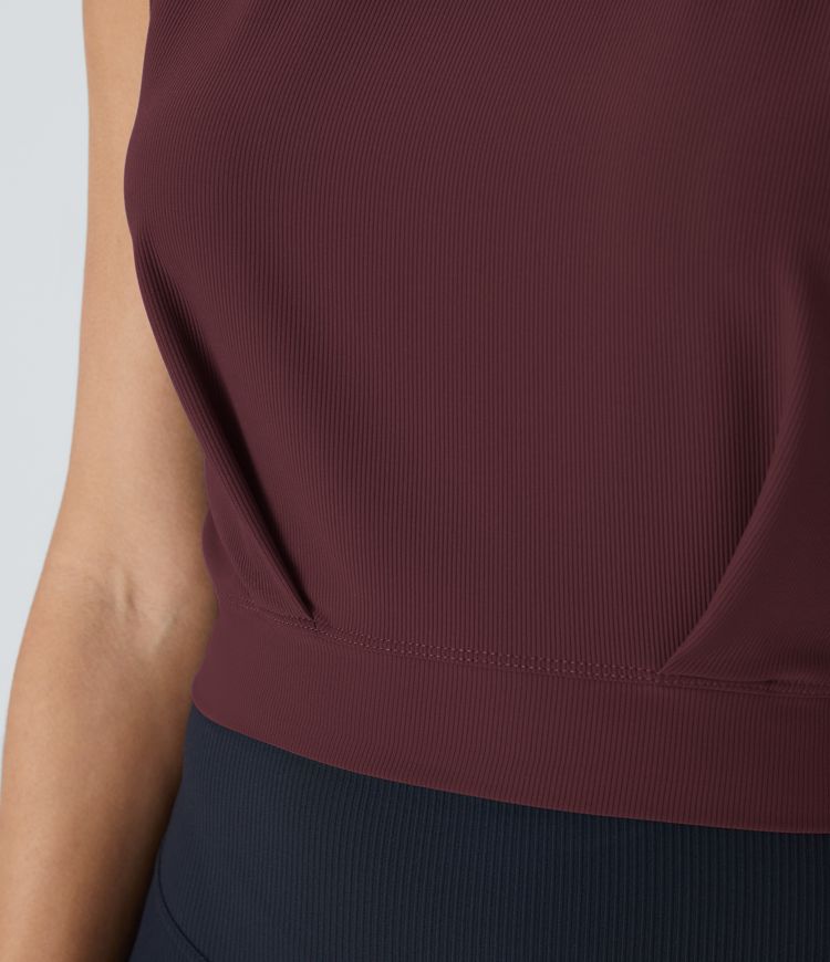 Patitoff™ Flow Pet Hair Resistant Crew Neck Sleeveless Cropped Yoga Tank Top