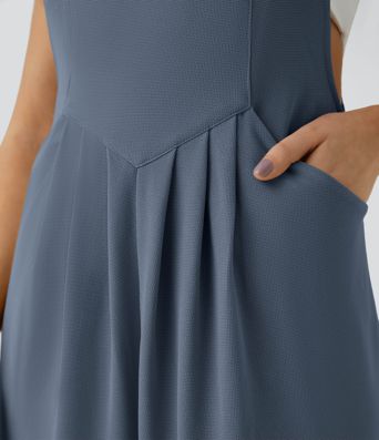 Pockets Waffle Casual Jogger Overalls