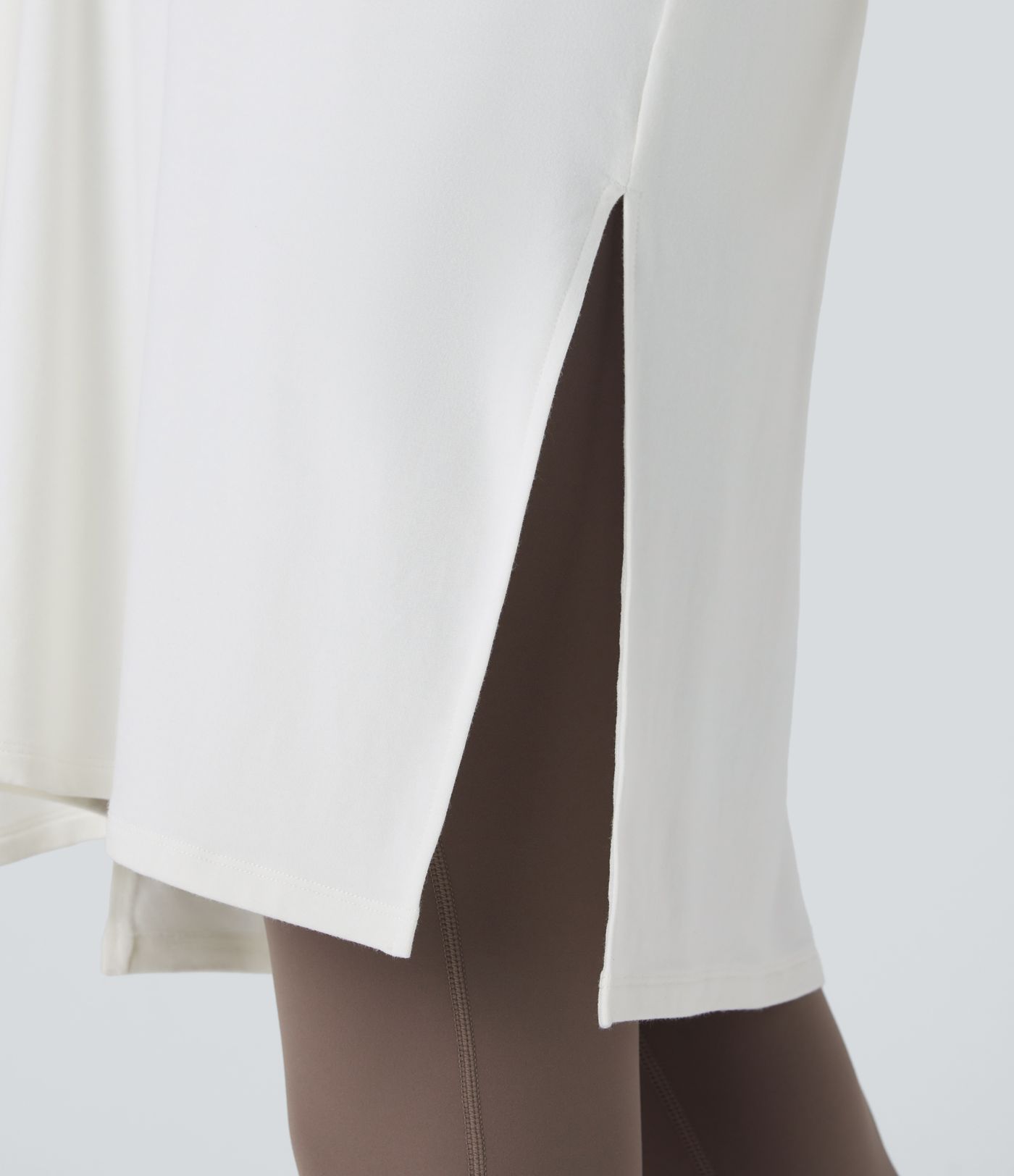 Hooded V Neck Drawstring Thumb Hole Longline Casual Sweatshirt