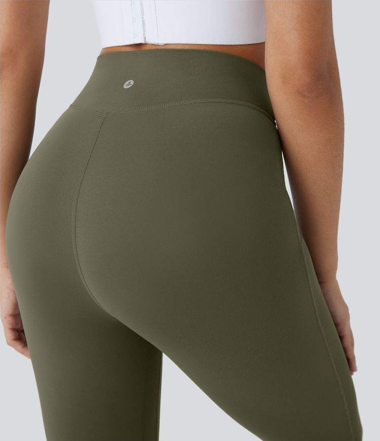 Softlyzero™ High Waist Contrast Mesh Crisscross Lace-Up Yoga 7/8 Leggings - UPF50+