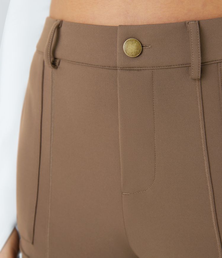 High Waisted Zipper Pockets Solid Skinny Cargo Pants