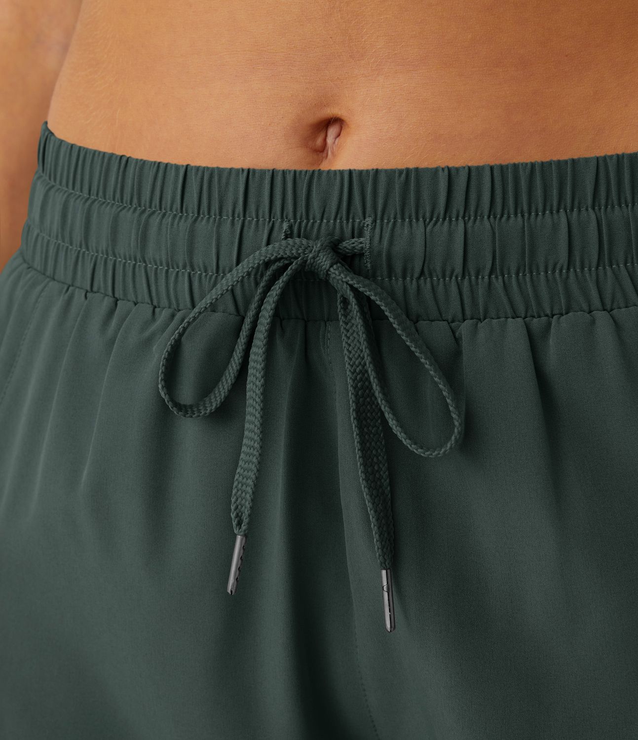 Mid Rise Trekkoord Contrast Mesh 2-in-1 Losse Hardloopshorts 3"