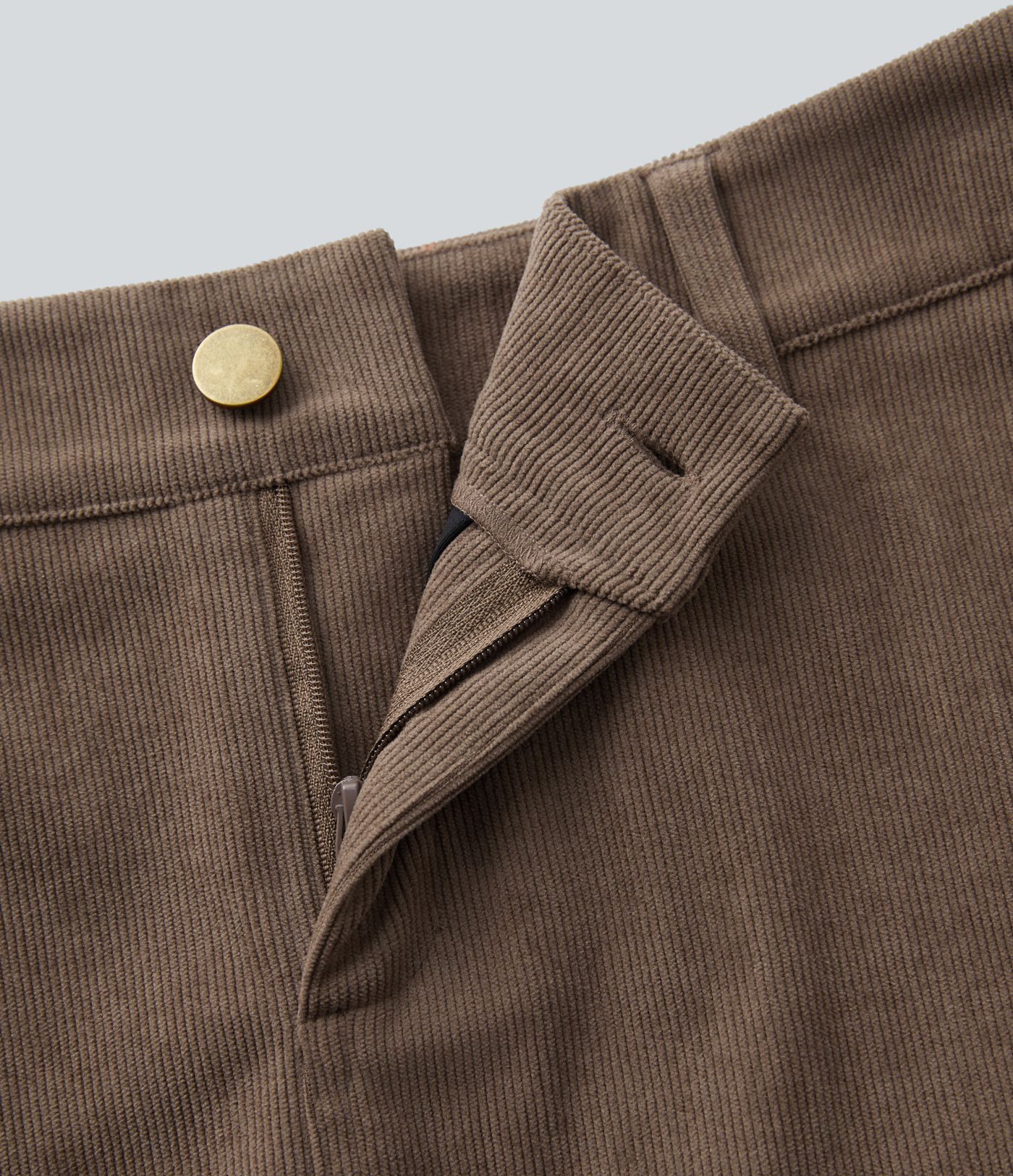 Mittlere Taille Reißverschluss 2-in-1 A-Linie Mini Casual Cordrock