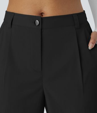 Mid Rise Button Zipper Multiple Pockets Casual Cargo Joggers