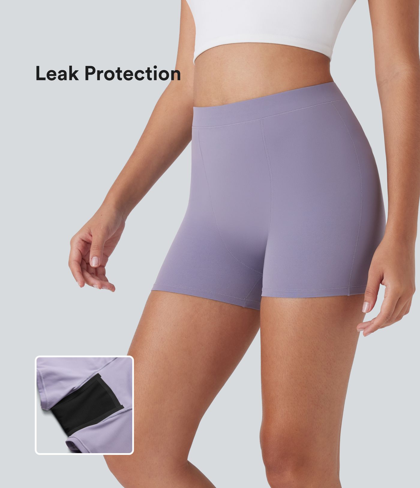 Halara UltraSculpt™ Mid Rise Yoga Leak Protection Biker Shorts 4''