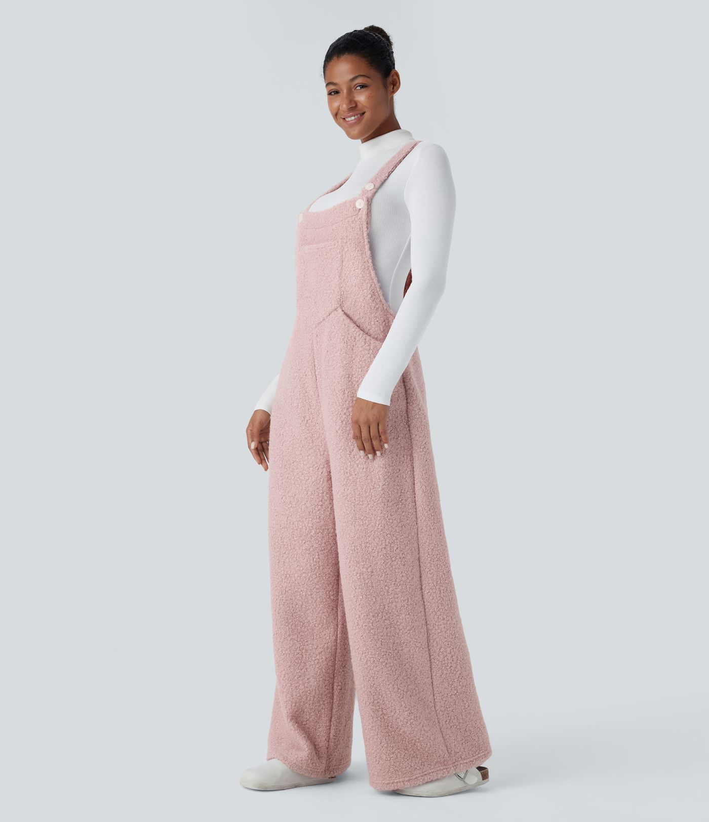 Pockets Casual Teddy Overalls