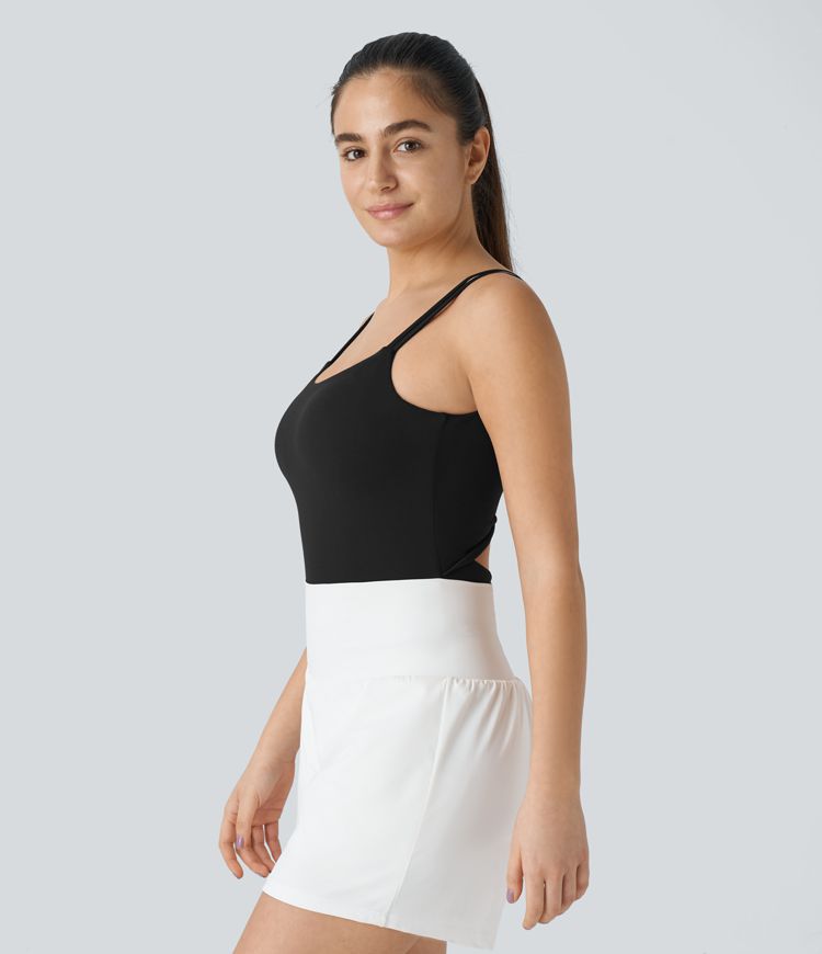 Double Strap Backless Twist Yoga Bodysuit