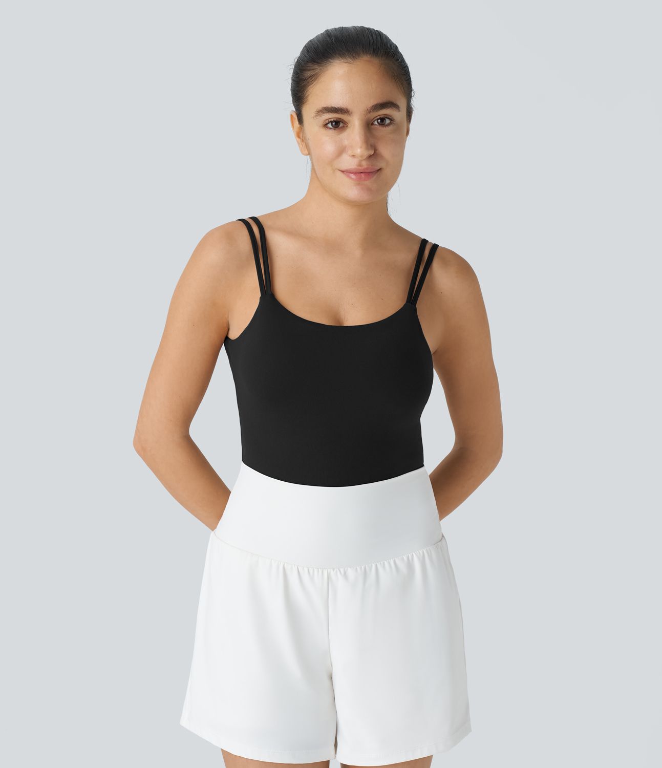 Double Strap Backless Twist Yoga Bodysuit