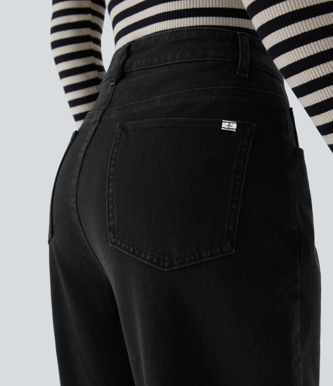 Halara Flex™ High Waisted Pockets Washed Casual Baggy Jeans