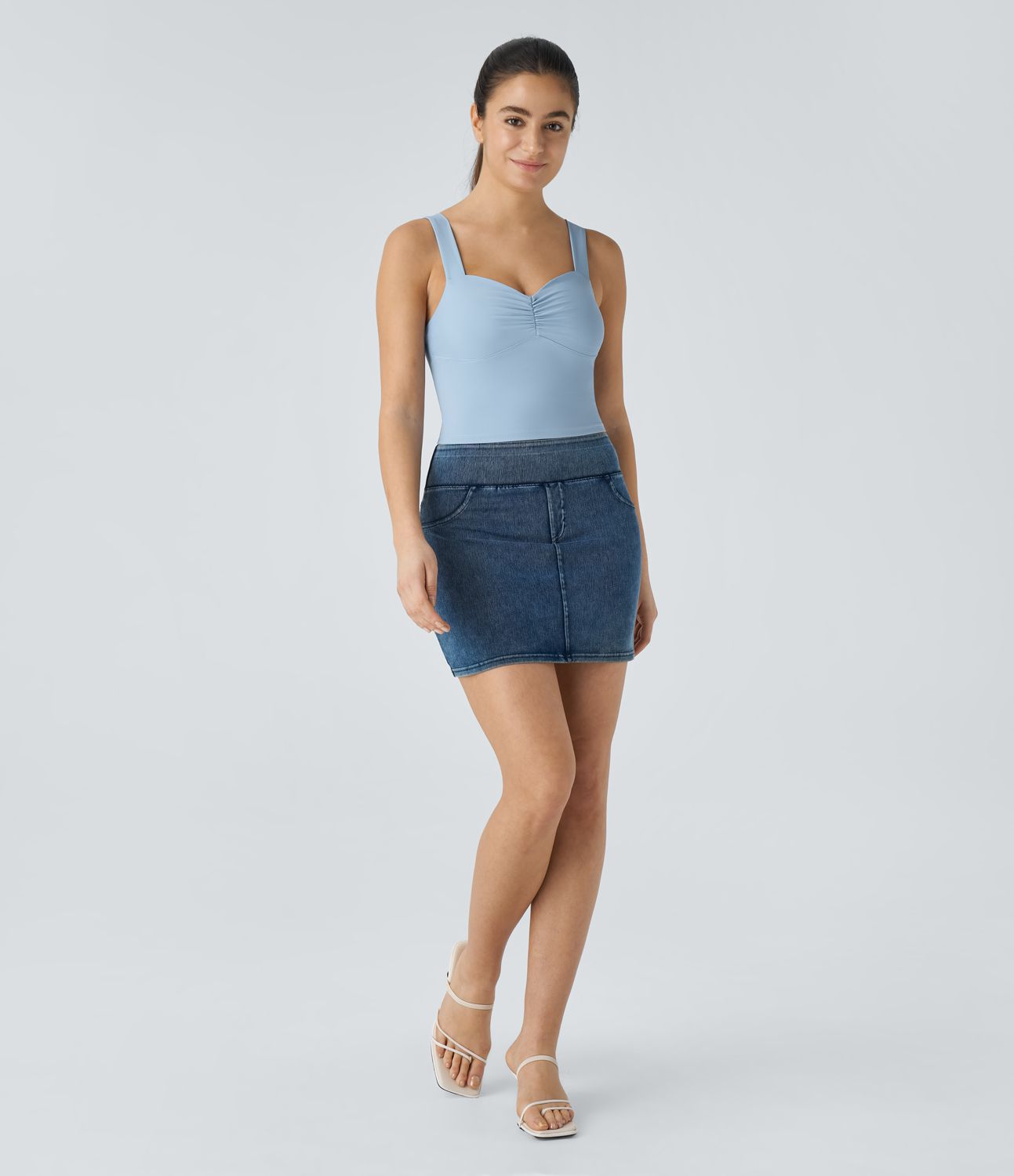 Softlyzero™ Airy Sweetheart Neck Wrinkle Trim Skinny Cool Touch Casual Tank Top