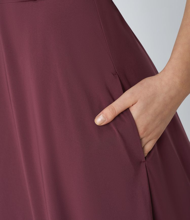 Breezeful™ Tube Side Pocket Flare Flowy Midi Quick Dry Party Dress