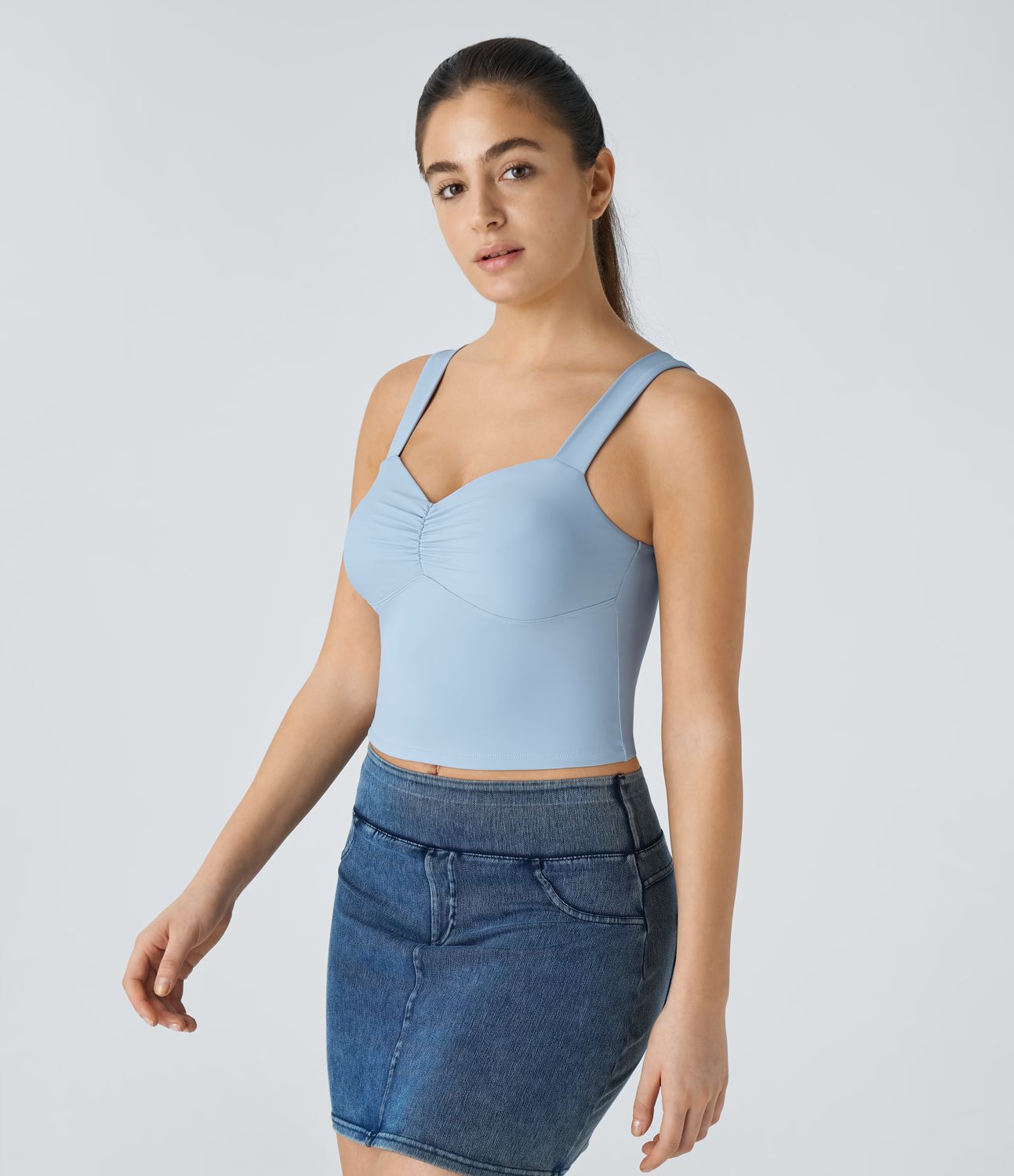 Softlyzero™ Airy Sweetheart Neck Wrinkle Trim Skinny Cool Touch Casual Tank Top