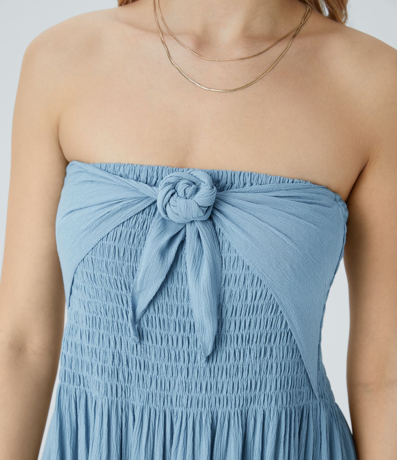 High Waist Shirring Tie Front Pleats Maxi Resort Skirt