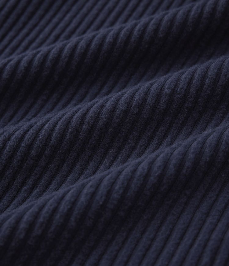 RIBBED KNIT HOOD LONG-SLEEVE SPLIT CASUAL SWEATSHIRT