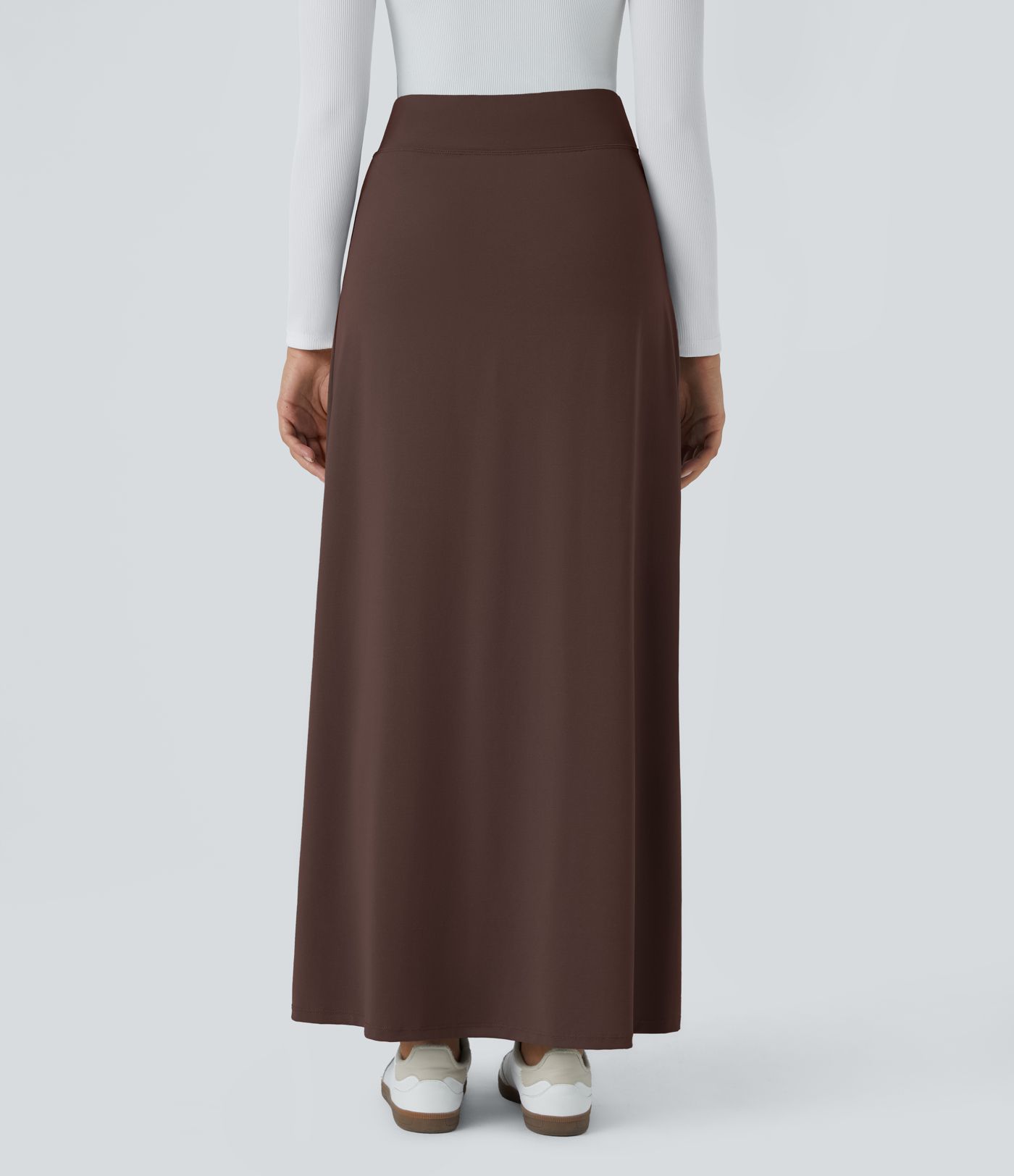 High Waisted Decorative Buckle Split 2-in-1 Maxi Casual Skirt High Waisted Decorative Buckle Split 2-in-1 Maxi Casual Skirt
