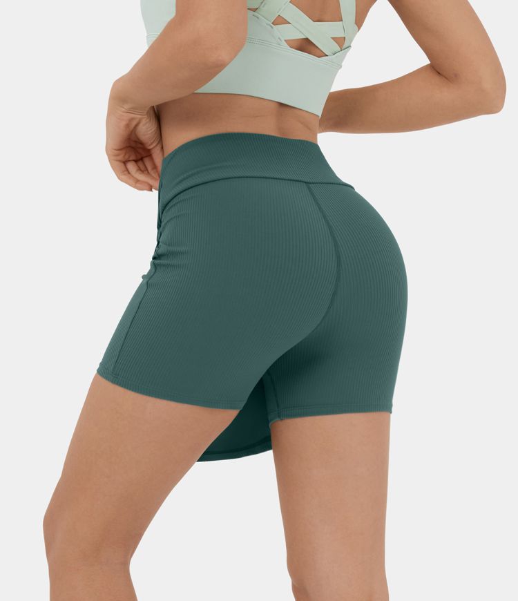 Women’s Ribbed High Waisted Twisted Golf Shorts HALARA