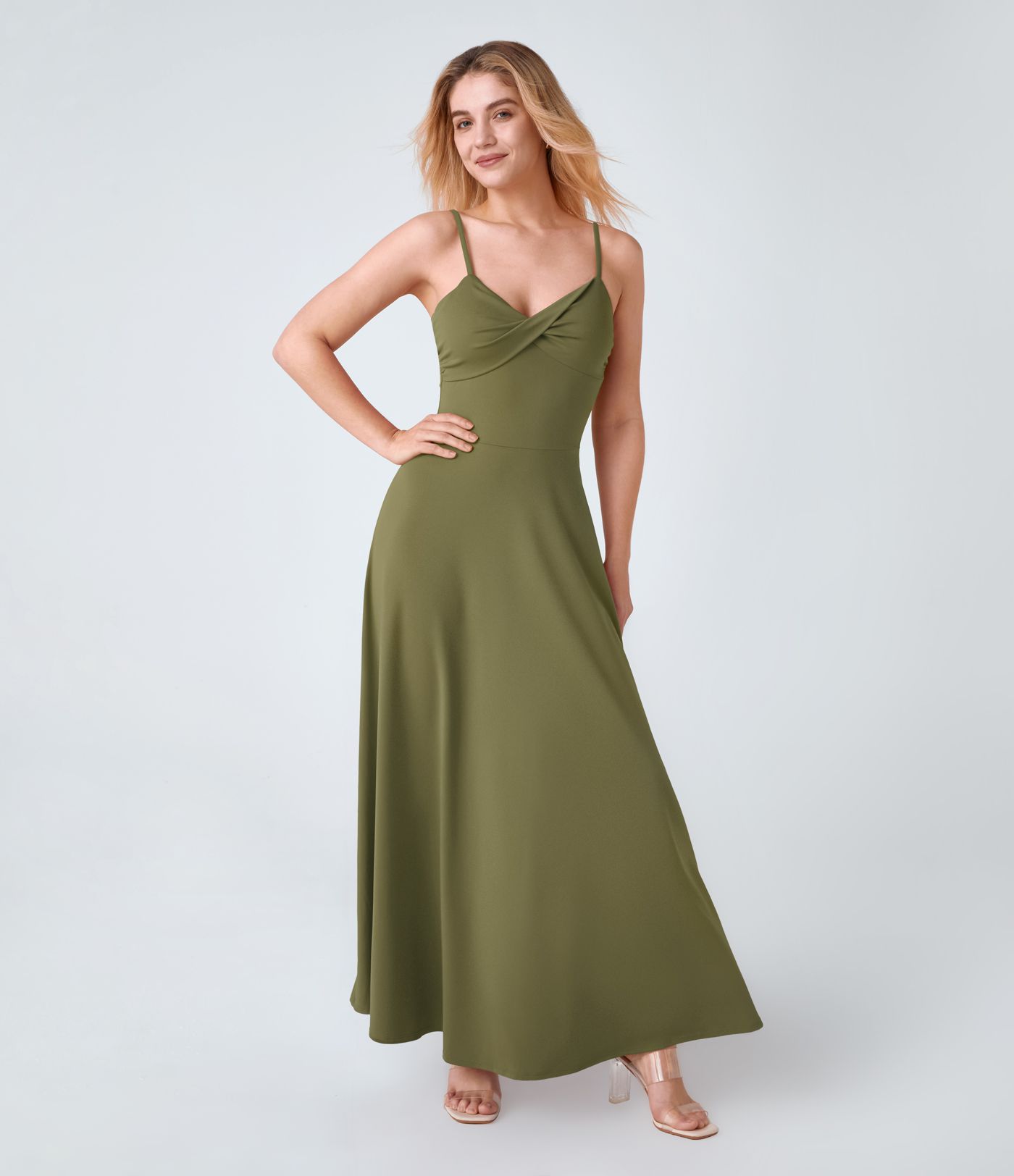 Robe de Vacances Fluide Bretelles Réglables Dos en U Torsadé Évas Robe de Vacances Fluide Bretelles Réglables Dos en U Torsadé Évas