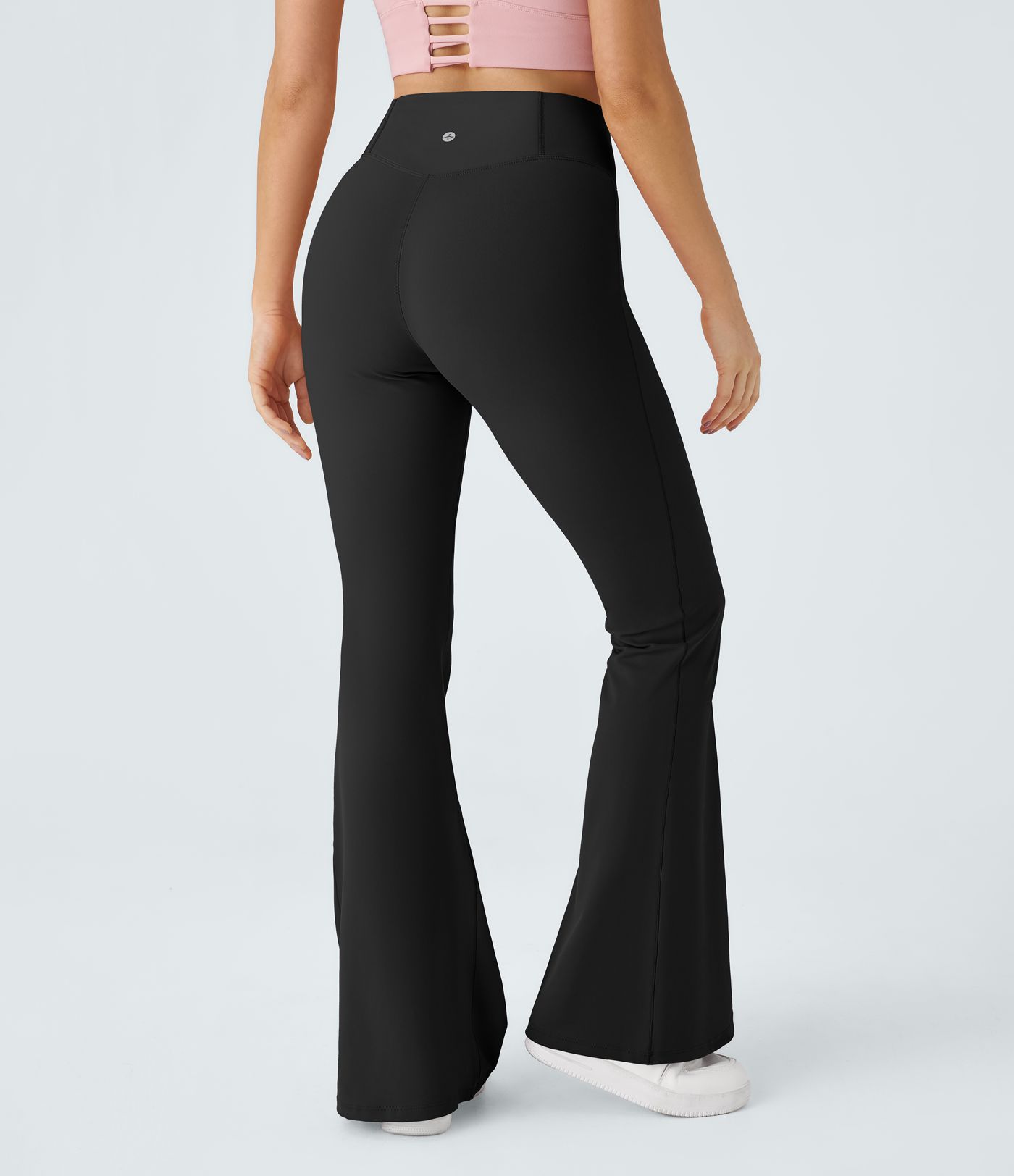 Cross Over High Waist Back Pocket Super Flare Leggings