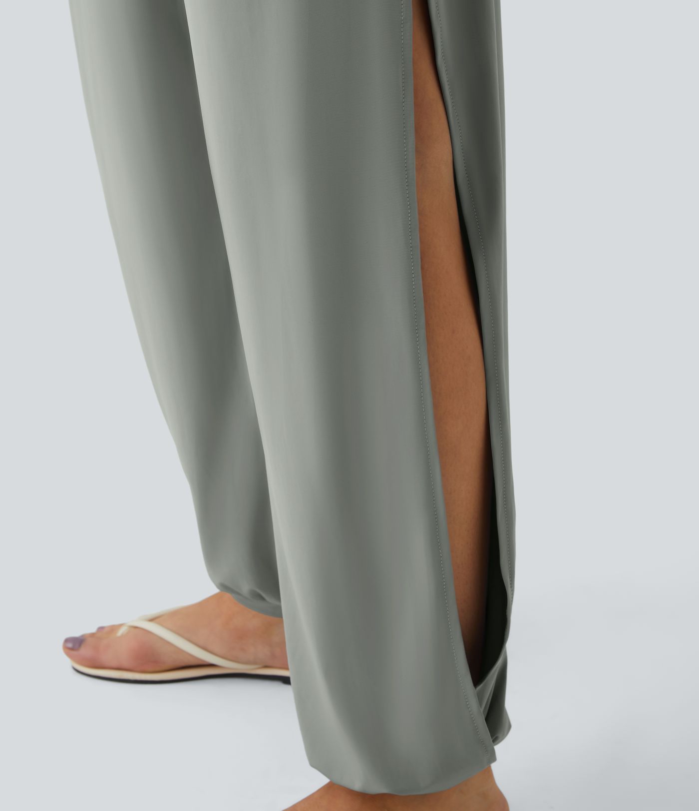 Sleeveless Tie Back Belted Side Pocket Cut Out Cool Touch Resort Jumpsuit-UPF50+