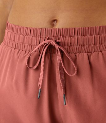 Mid Rise Drawstring Contrast Mesh 2-in-1 Flowy Running Shorts 3''