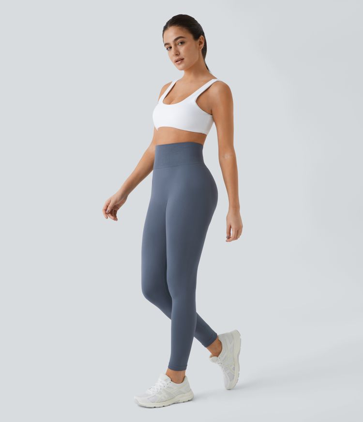 Women's Seamless Flow High Waisted Ruched Plain Leggings
