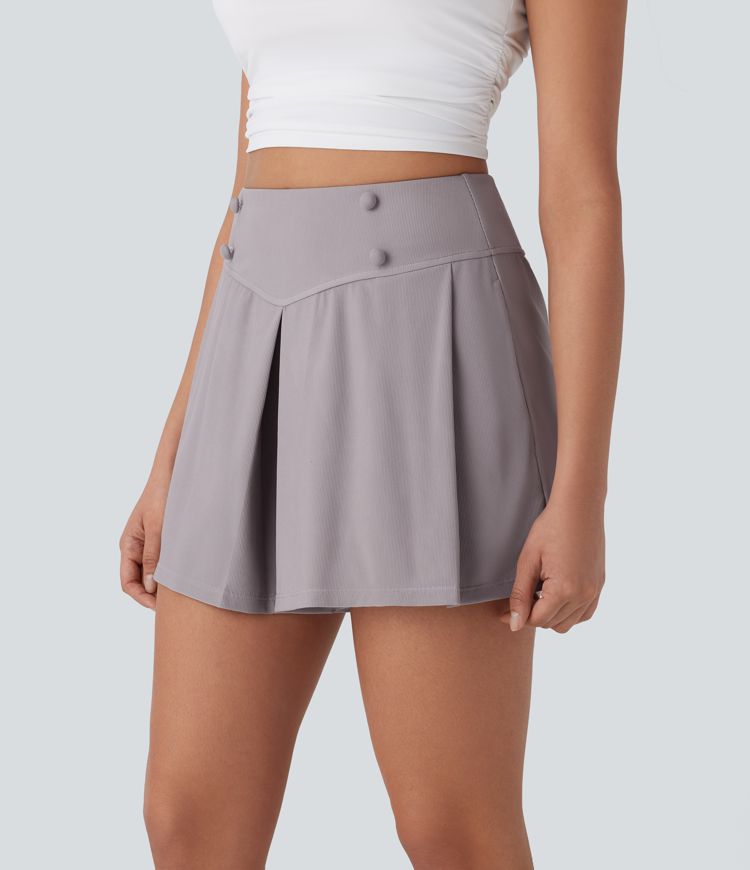 High Waisted Pocket Micro Waffle Casual Shorts 2.5''