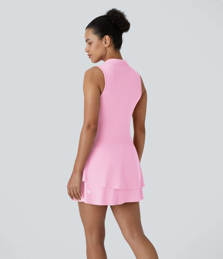 Softlyzero™ Airy Tiered Ruffle 2-Piece Pocket Cool Touch Mini Golf Active Dress-UPF50+