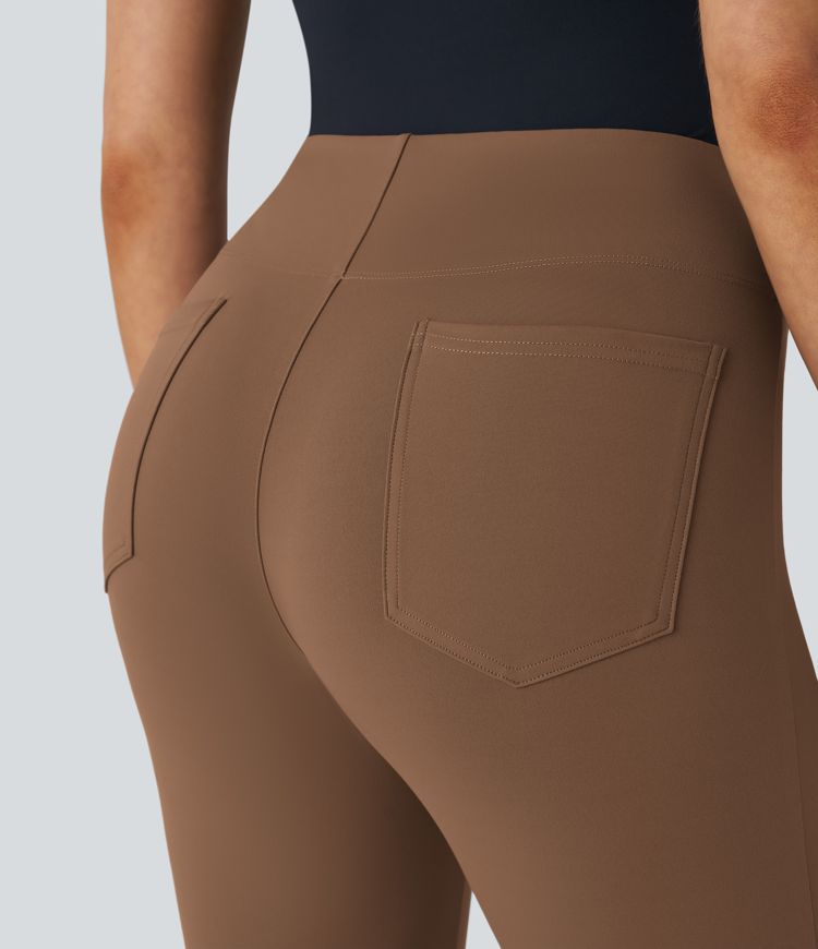 Pantalon de travail Halara Flex™ Taille Haute à Poches et Coupe Fuselée