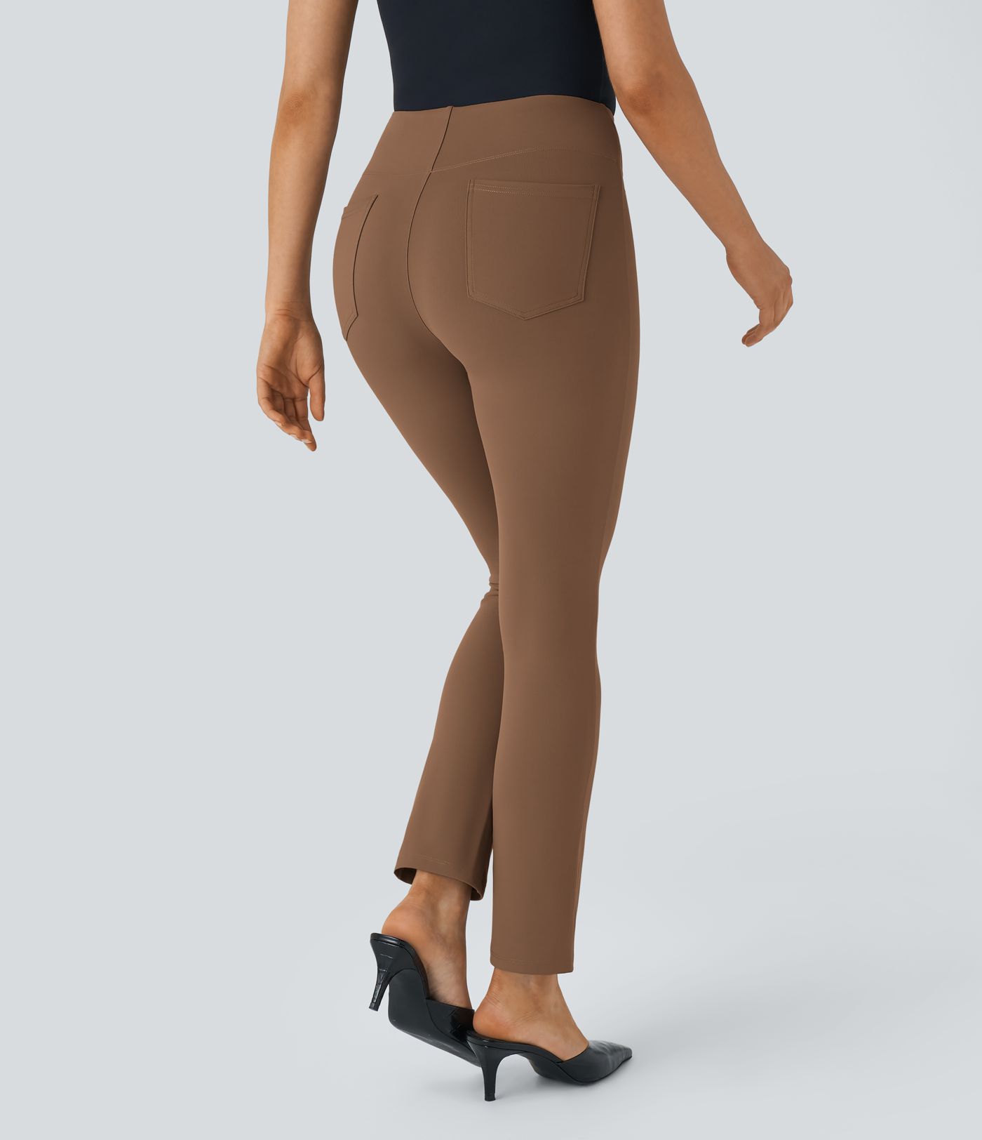 Pantalon de travail Halara Flex™ Taille Haute à Poches et Coupe Fuselée