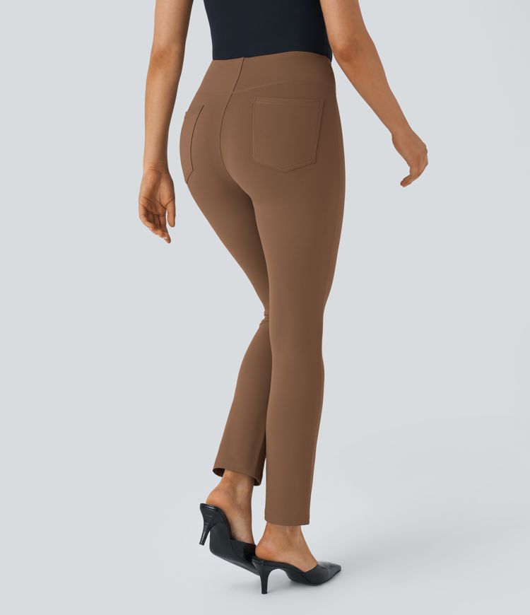 Pantalon de travail Halara Flex™ Taille Haute à Poches et Coupe Fuselée