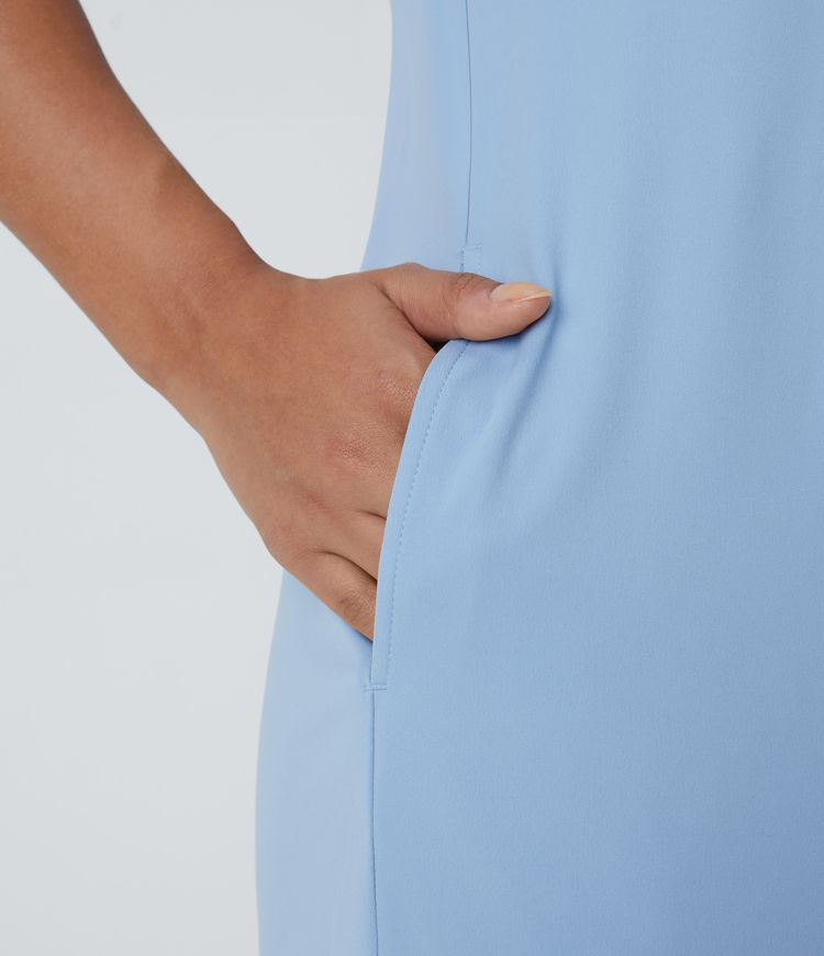 Softlyzero™ Airy Robe Golf Sport Mini 2 Pièces à Toucher Frais avec Col Poche et Blocs de Couleur - Poche de Tee Golf