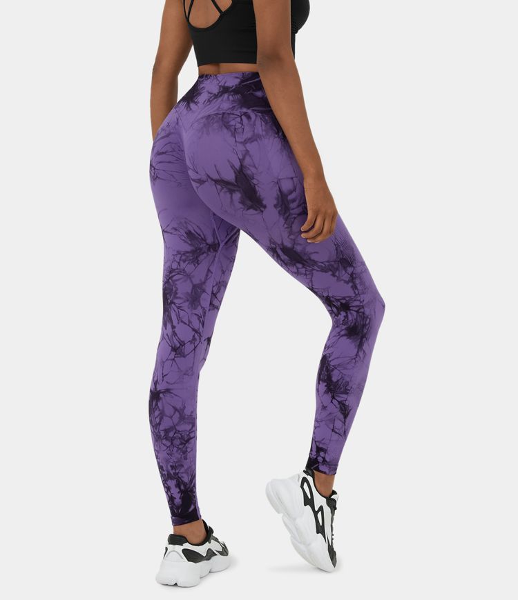 Seamless Flow High Waisted Tie Dye Yoga Leggings