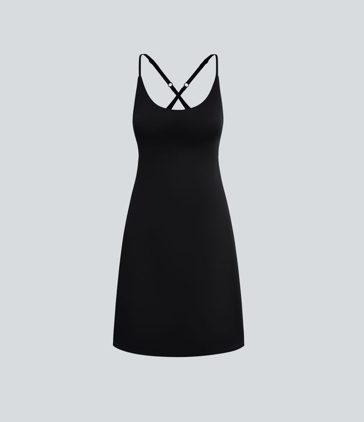 SoftlyZero™ プラッシュ 2-in-1 ポケット フレア スリップ アクティブ ドレス