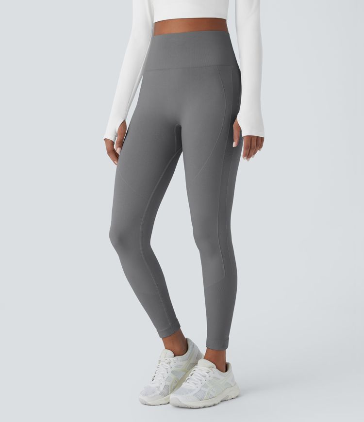 Femmes Legging de yoga 7 8 a effet seconde peau taille haute effet ventre plat et push up fessier Halara
