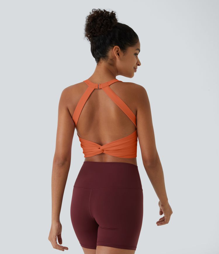 SoftlyZero™ Plush Cut Out Cropped Yoga Tank Top
